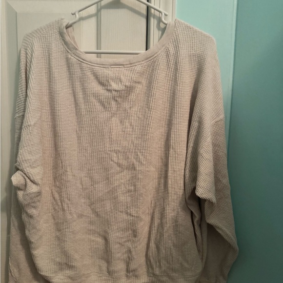 Offline by Aerie White Waffle Knit Long Sleeve Top - Picture 4 of 4